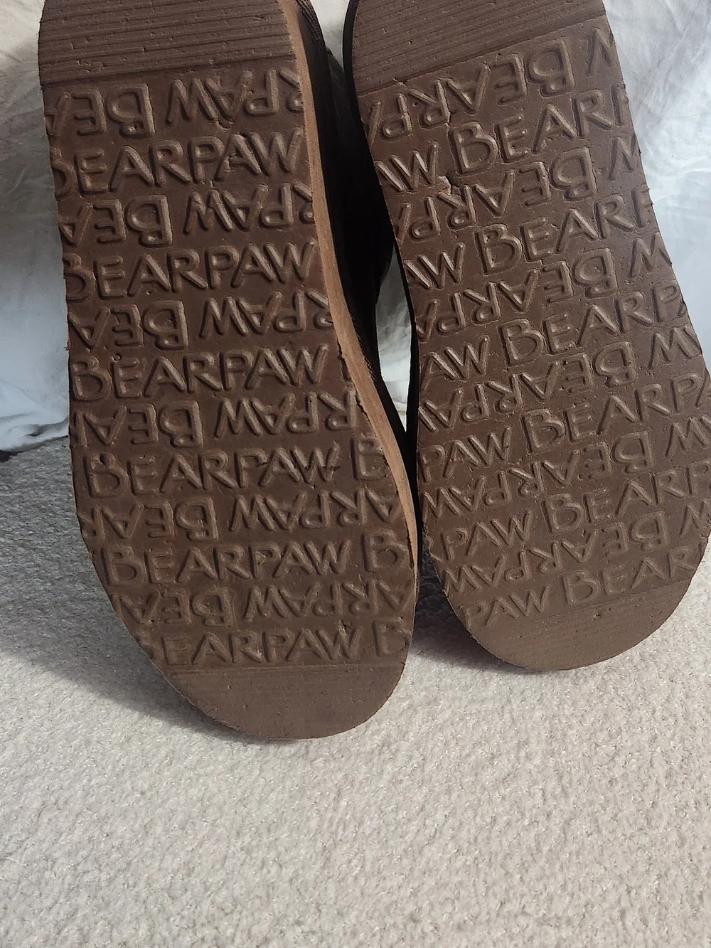BearPaw Brown Suede Platform Shearling-Lined Ankle Boots